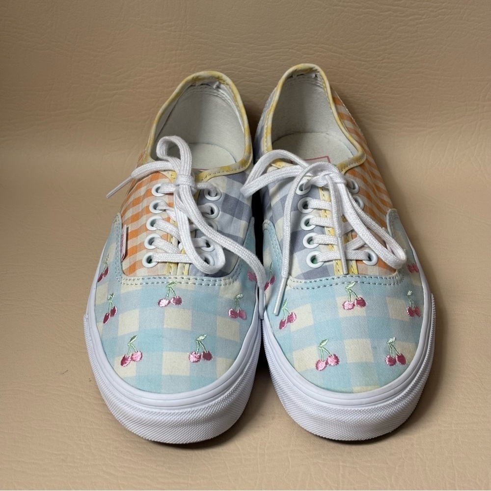 Woman’s Vans Authentic - Gingham Block (Blue/Pink/Yellow) Size 8 - Picture 2 of 9